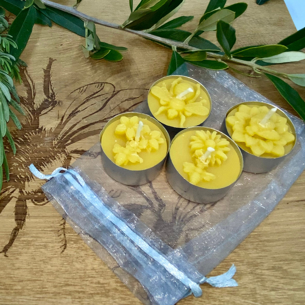 Pure Beeswax Tea light- 4 pack