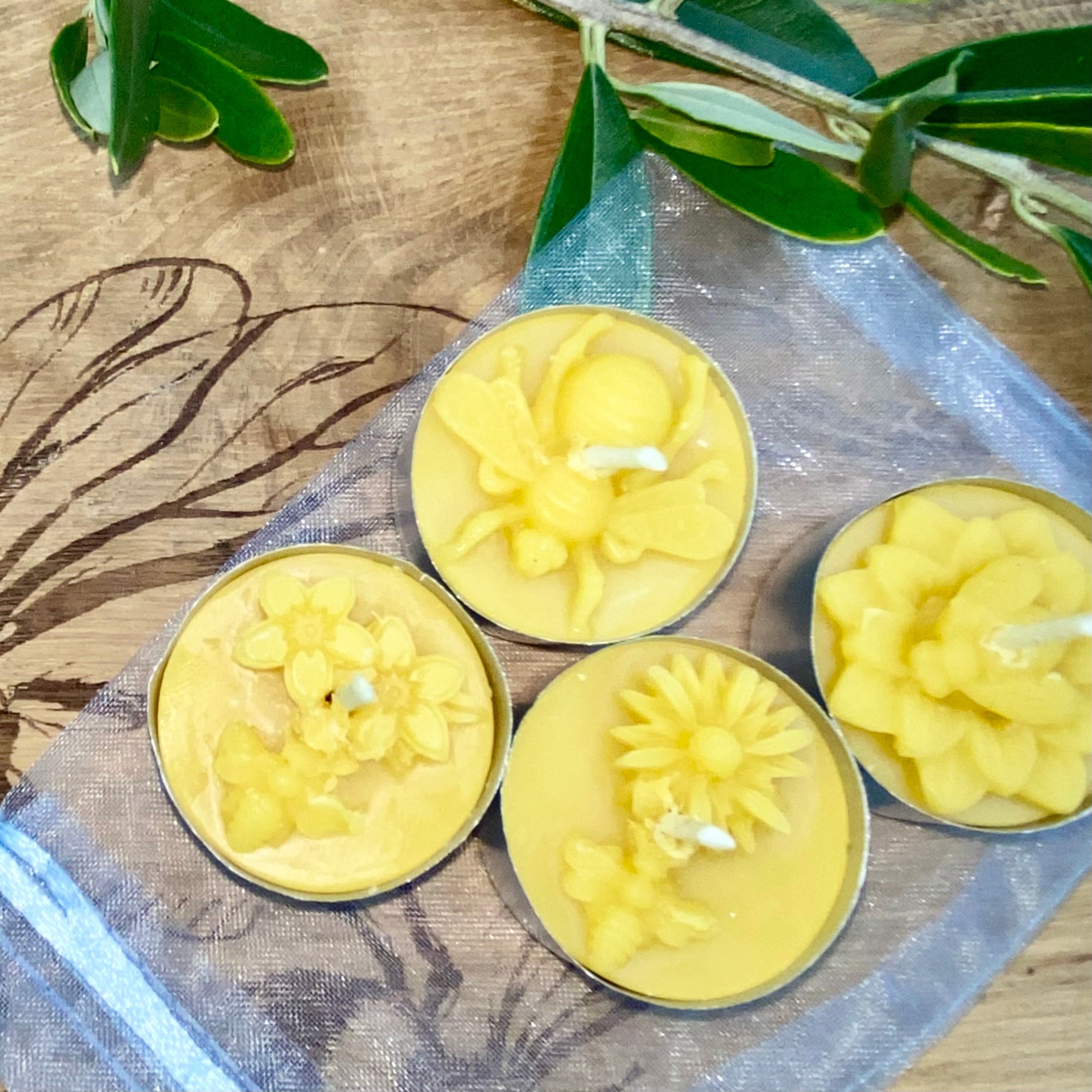 Pure Beeswax Tea light- 4 pack