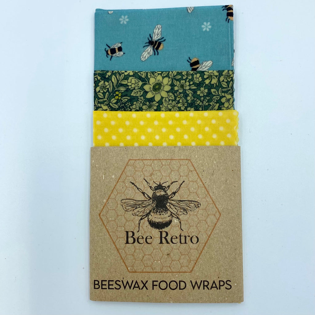 Blue Bee floral Eco Friendly Beeswax Food Wrap